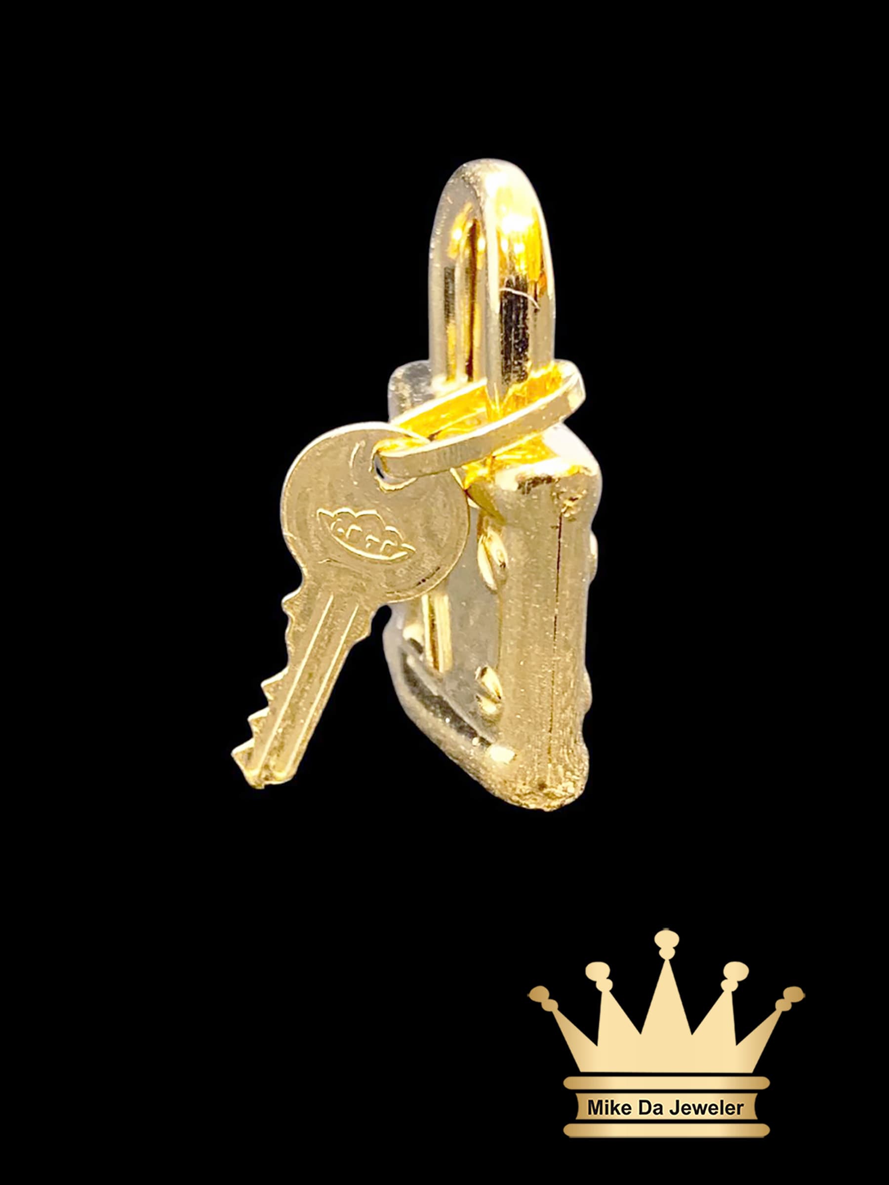 18K Yellow Gold Lock and Key Charm