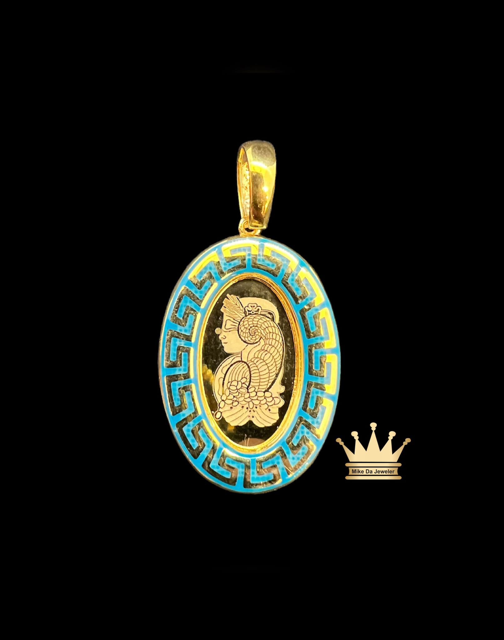 21k gold Pamp style gold pendant oval shape grams 6.15