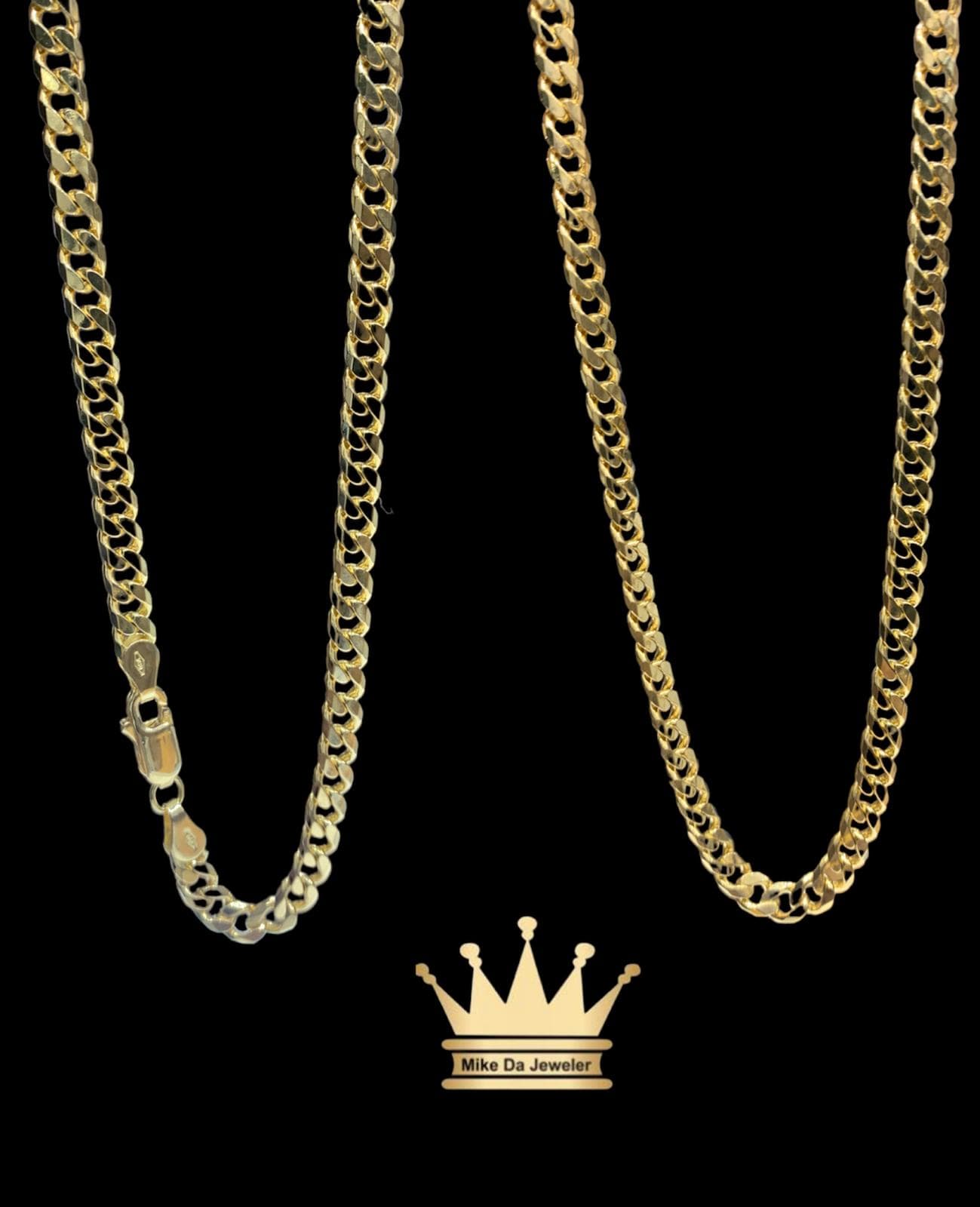 18k handmade solid Cuban link chain   weight 2.14 gram 4mm 20 inches
