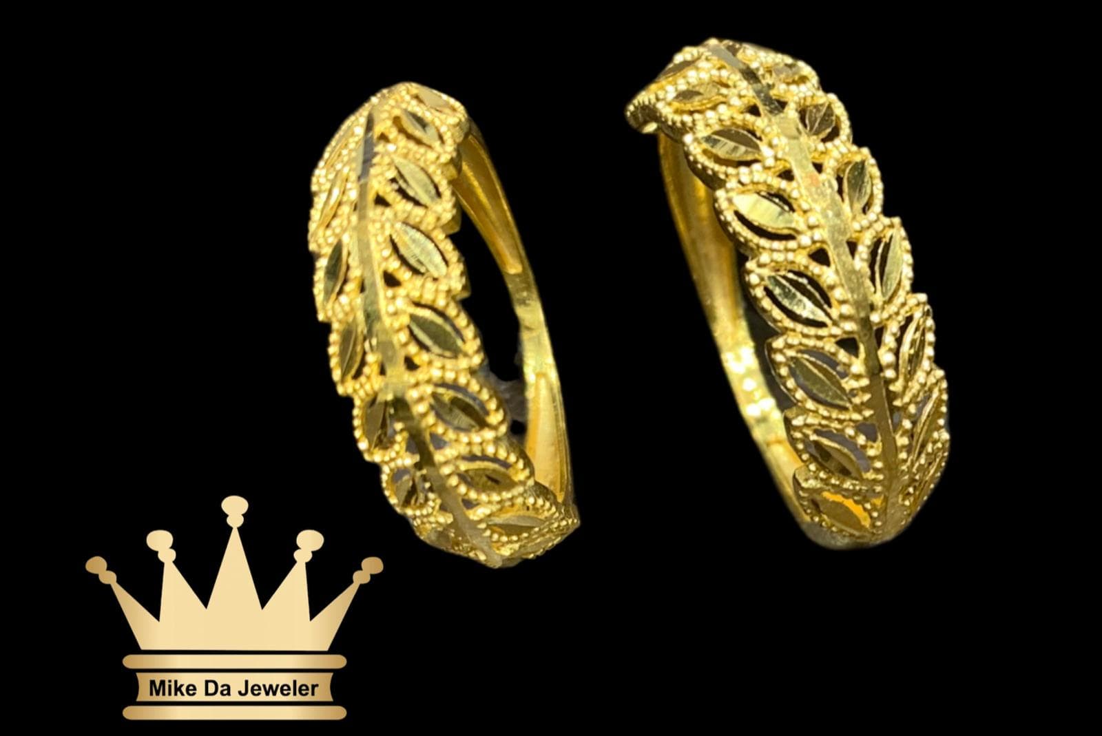 21k Handmade Leaf Design Ring