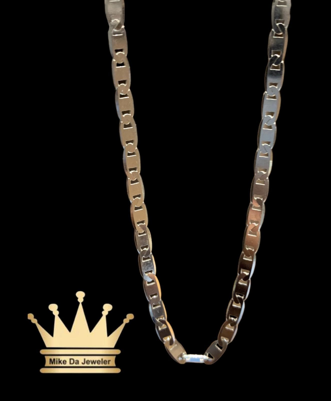 18k white gold Gucci link chain  weight 6.22 gram length 22 inches available stock 20 inch, 22 inch, 24 inch yellow gold and white gold