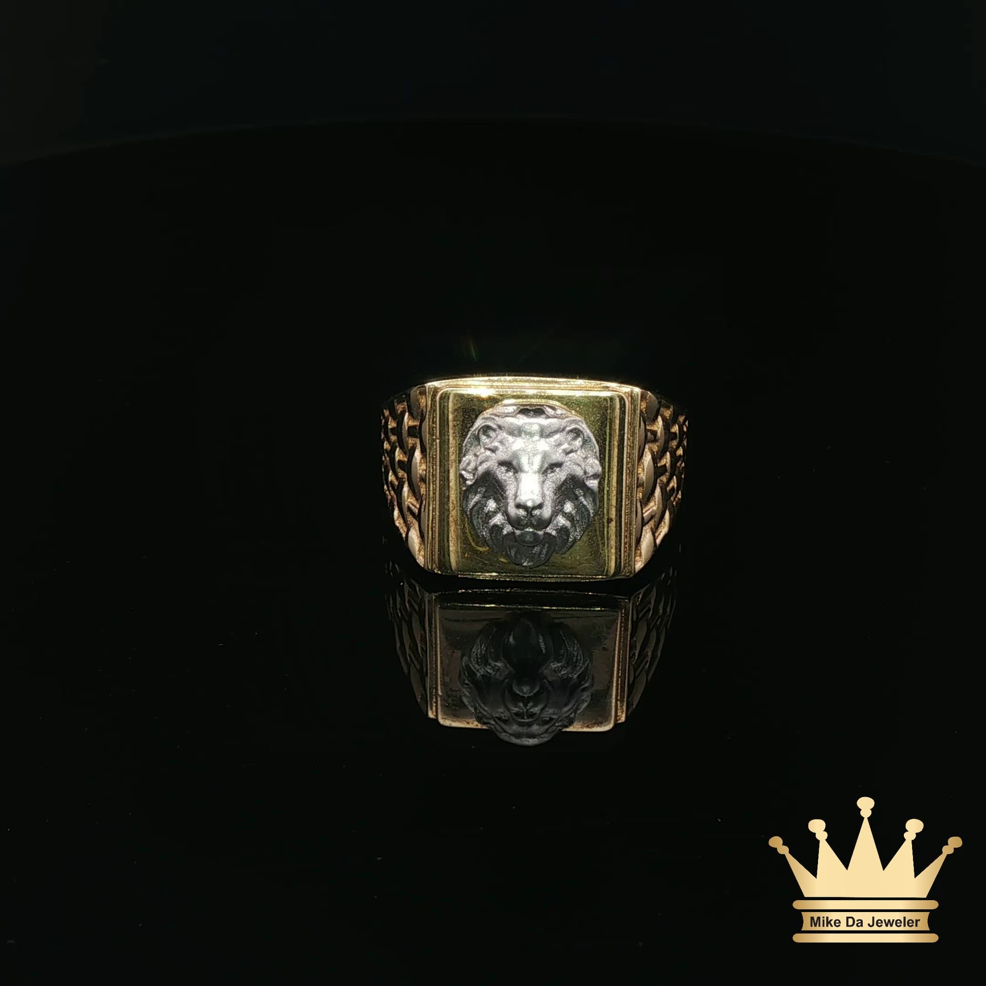 18k Men’s Lion Head Gold Ring