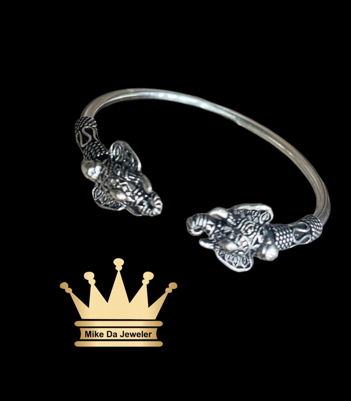 925 Sterling Silver Handmade Band with Elephant