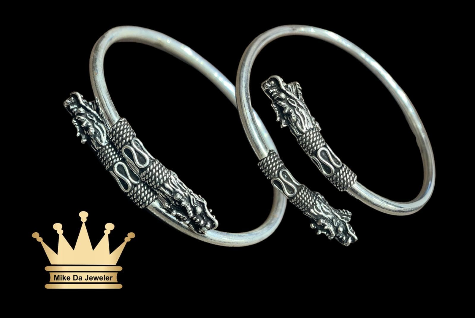 925 Sterling Silver 3D Band with Dragon