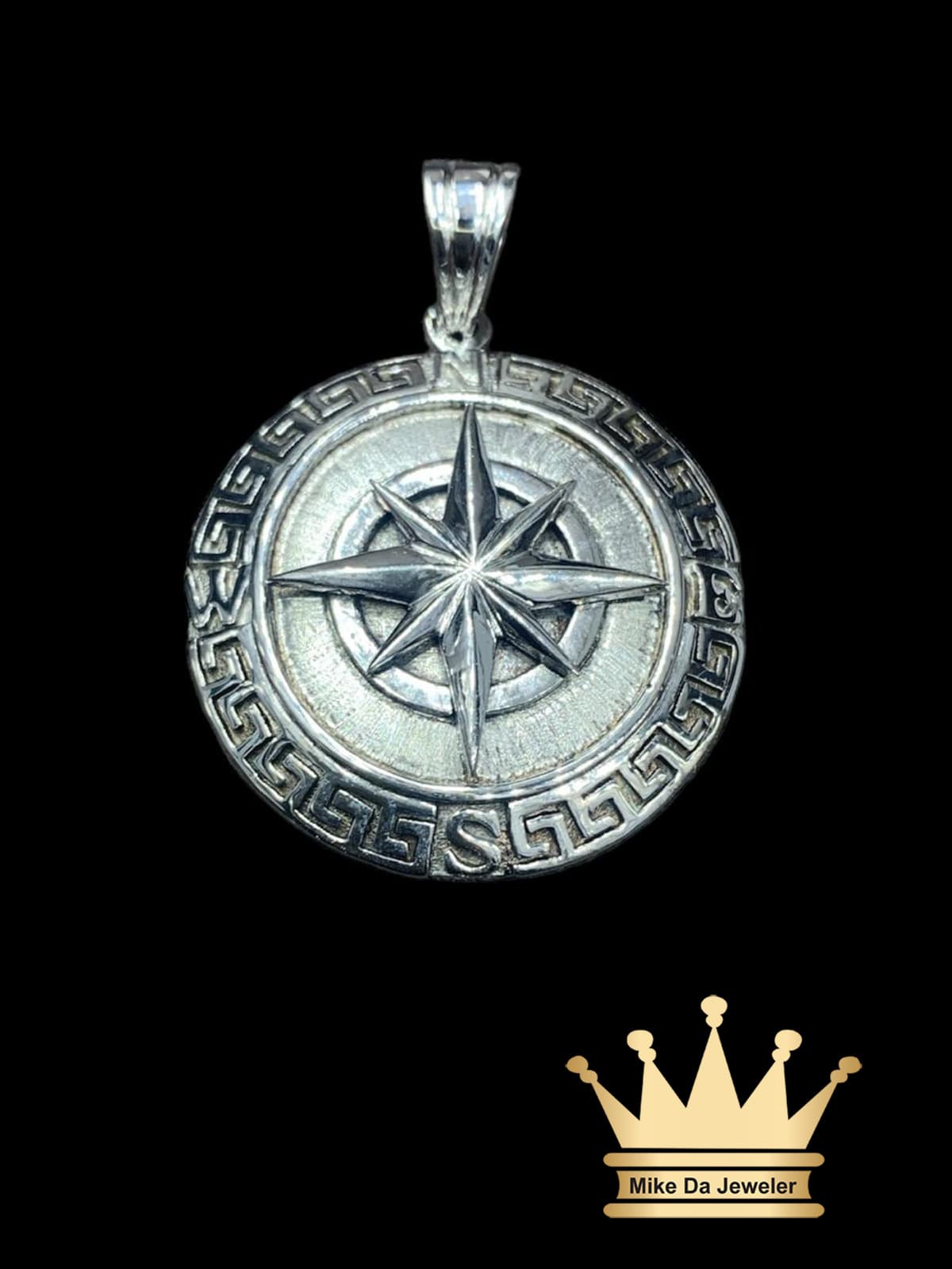18K Solid Handmade Compass Pendant