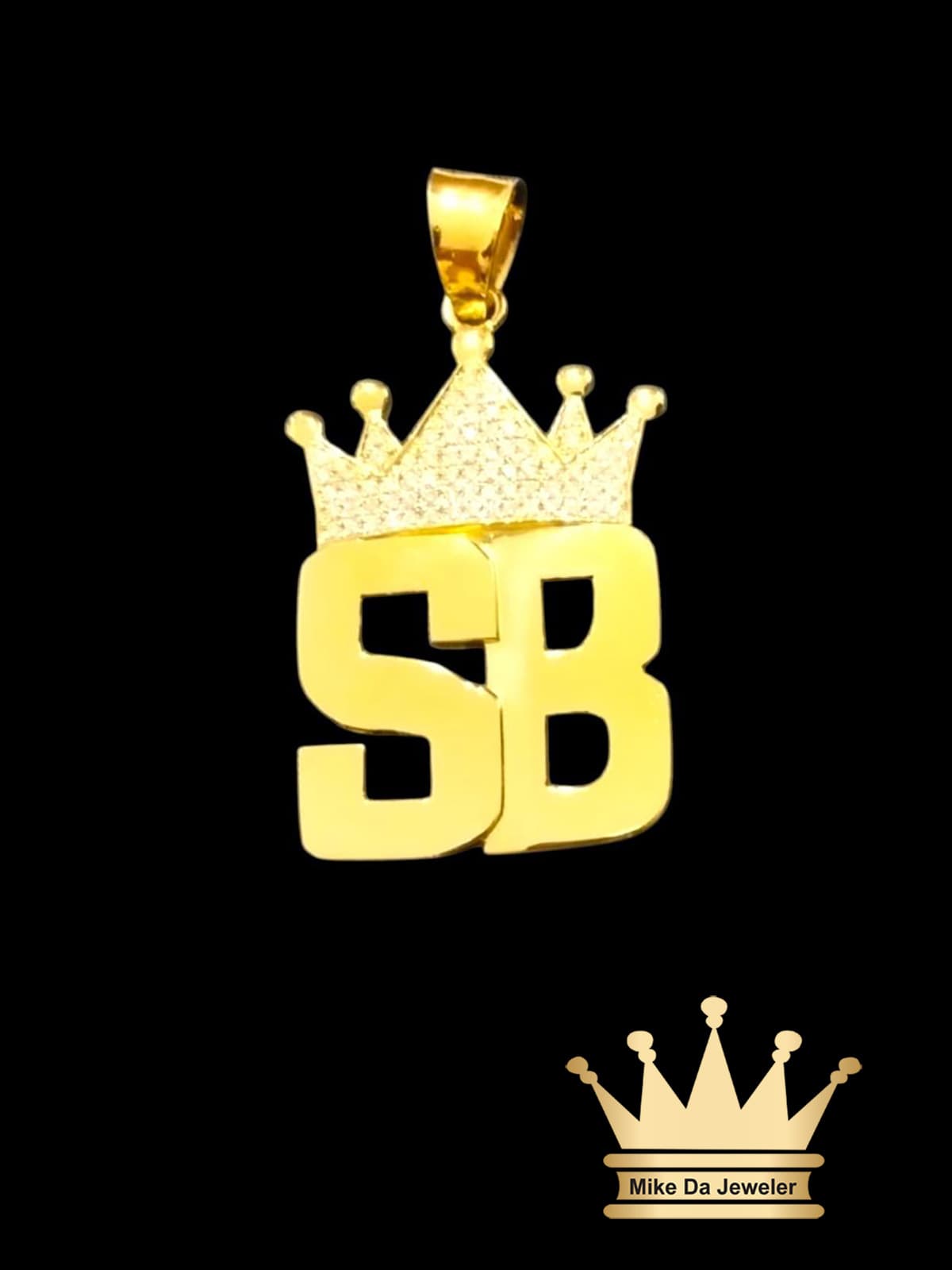 Fully Solid 22 Karat Gold SB Logo Pendant