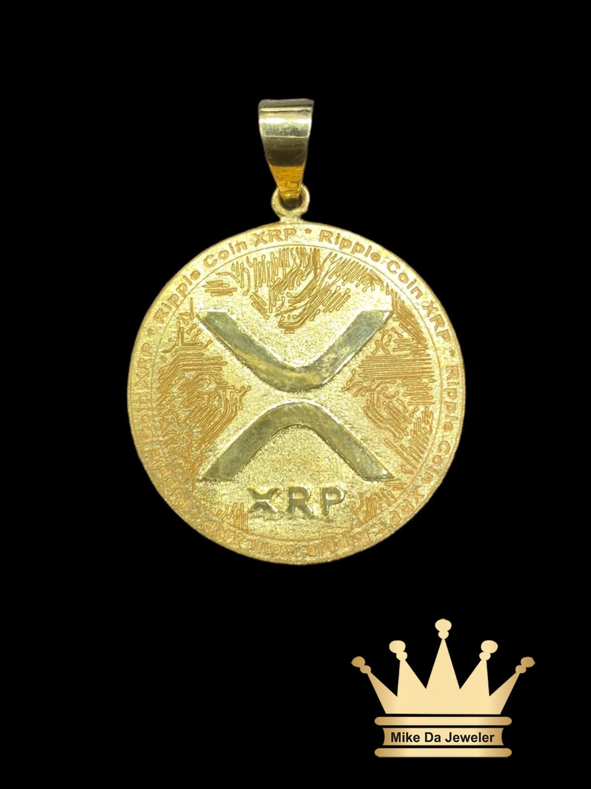 21K Handmade Customized Ripple Coin Pendant