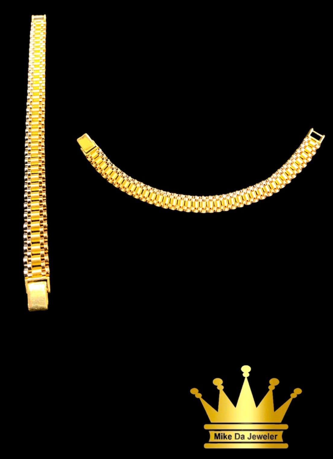 18K Gold Rolex Bracelet Three Tone
