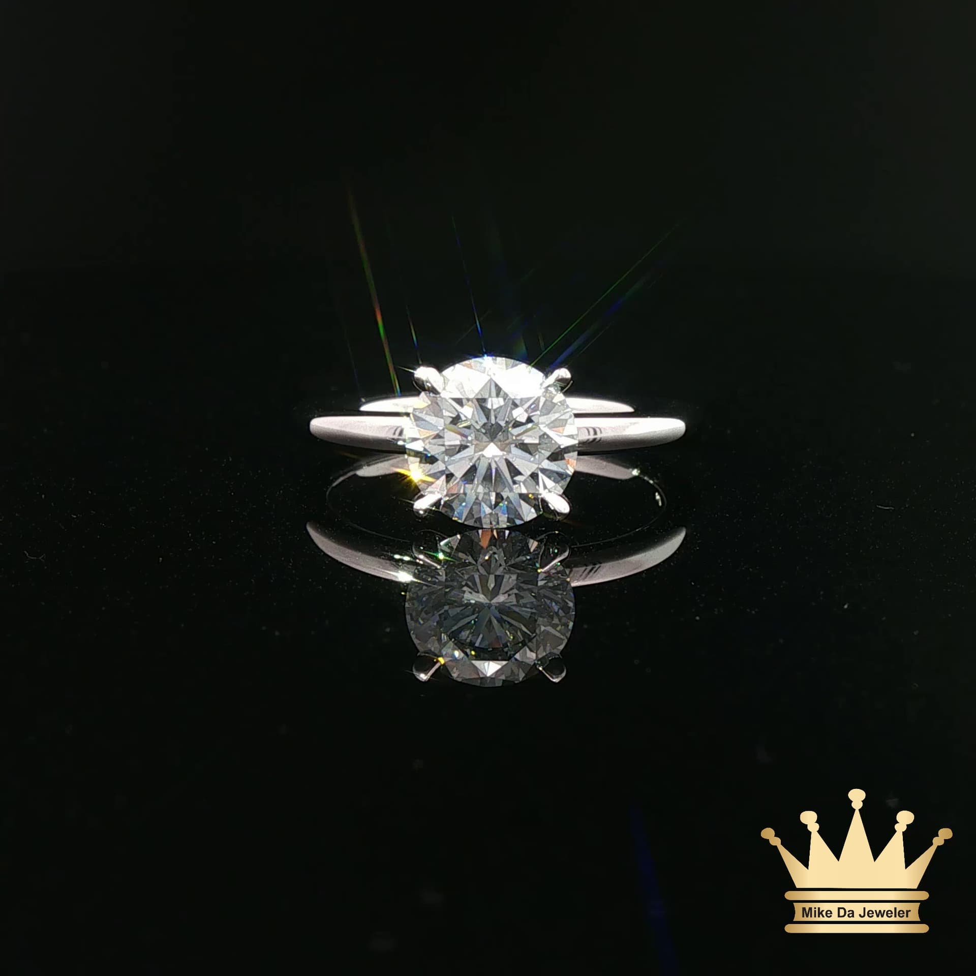 White Gold 4-Prong Diamond Solitaire Ring