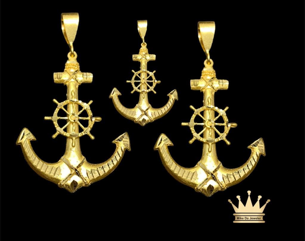 22 k gold anchor pendant solid weight 10.170 size 1.75 inches