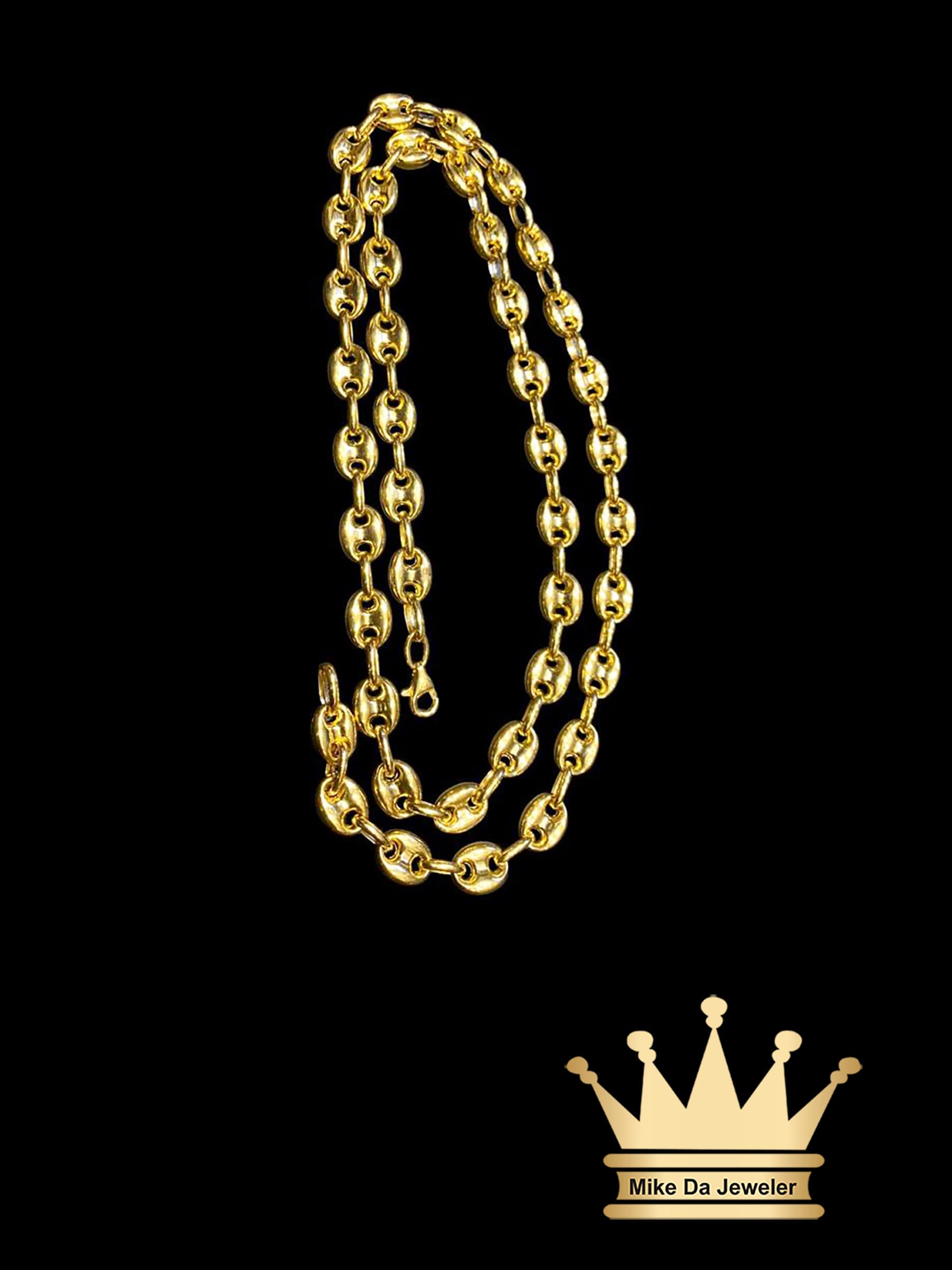 18 Karat Gold Gucci Link Chain 8mm Wide