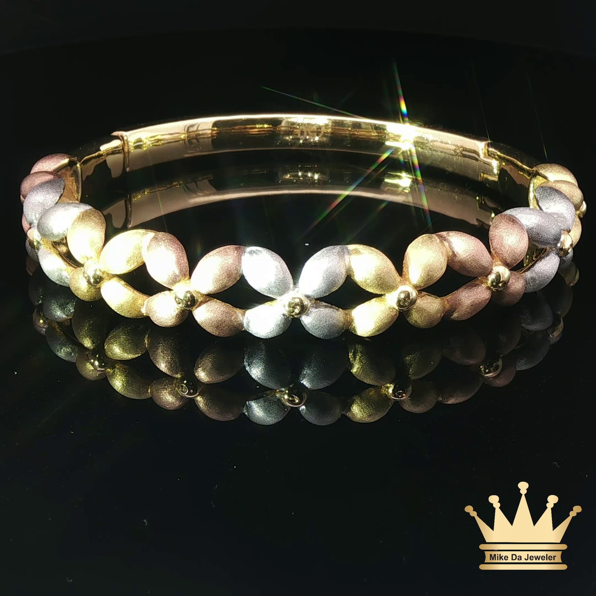 18k Tri-Tone Gold Bracelet for Women