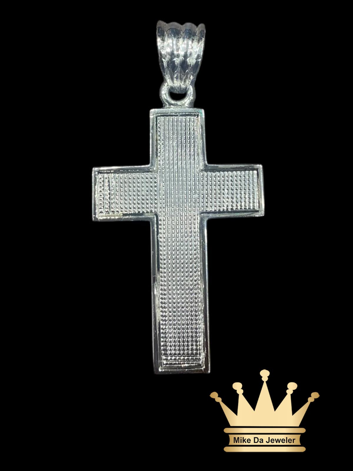 22K Solid White Gold Customized Handmade Cross Pendant