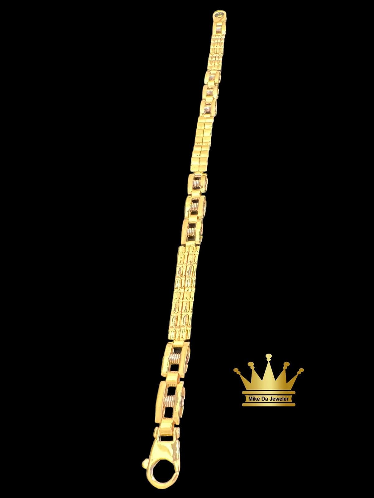 Solid 18K Yellow Gold Men's Bracelet