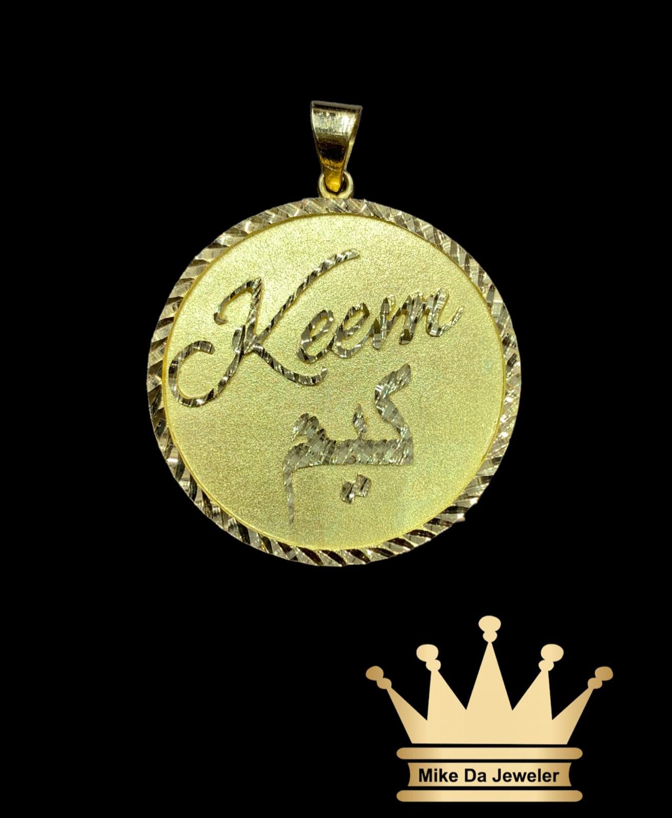 18K Handmade Customized Solid Circle Pendant