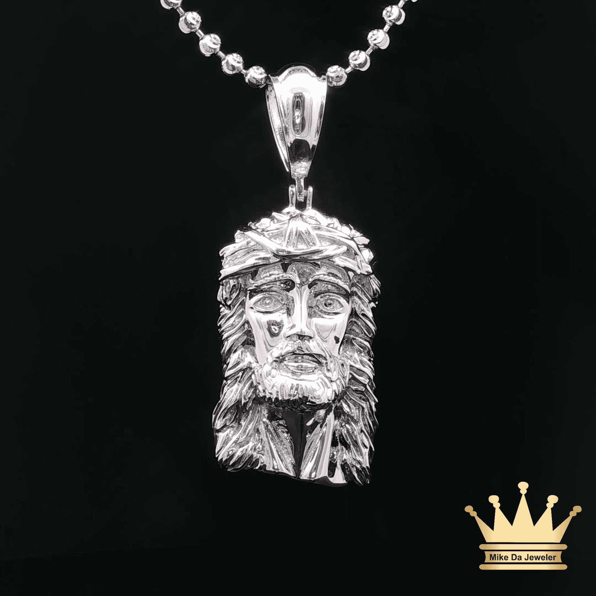 Sterling Silver Jesus Head Pendant Religious Jewelry