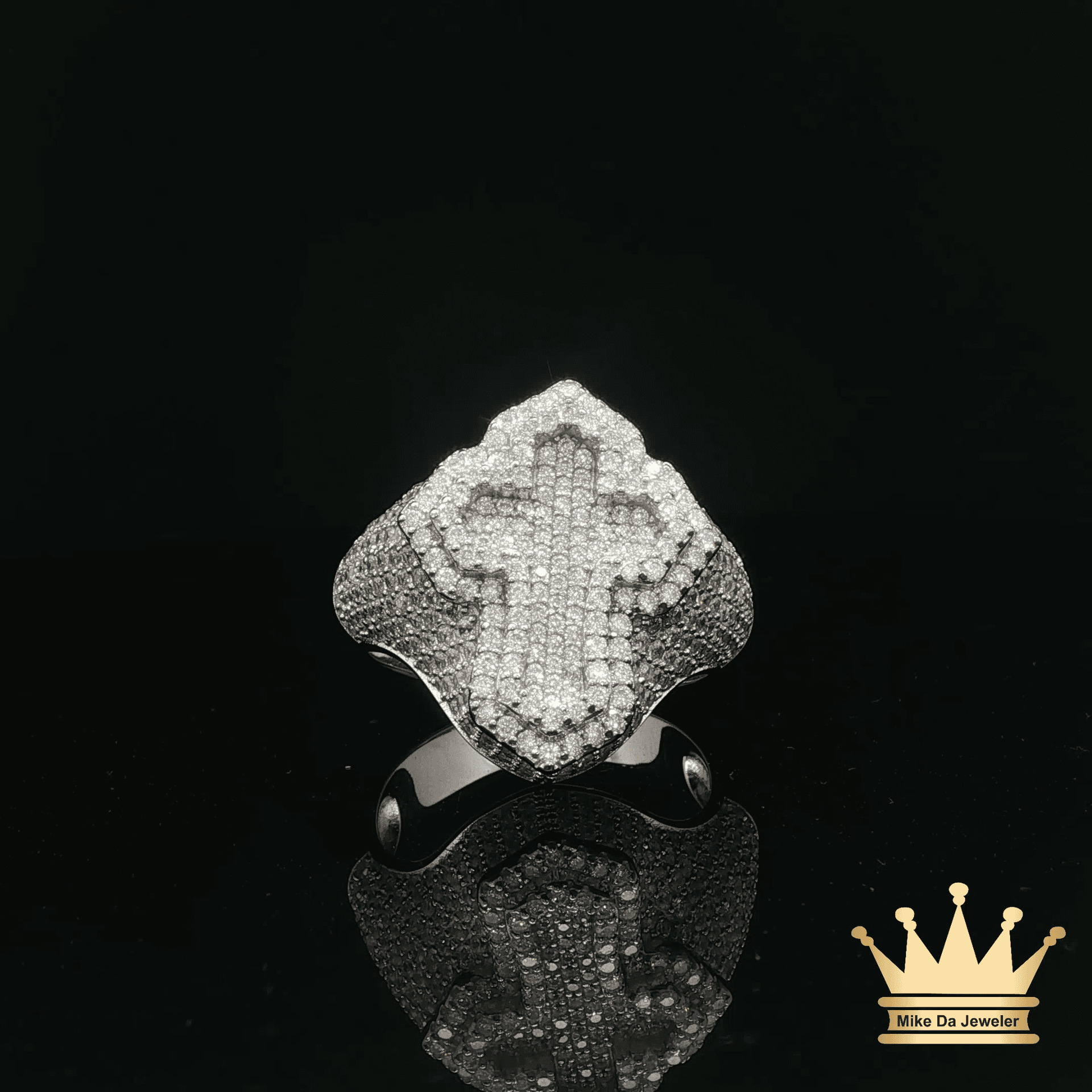Crystal Cross Style Men's Ring