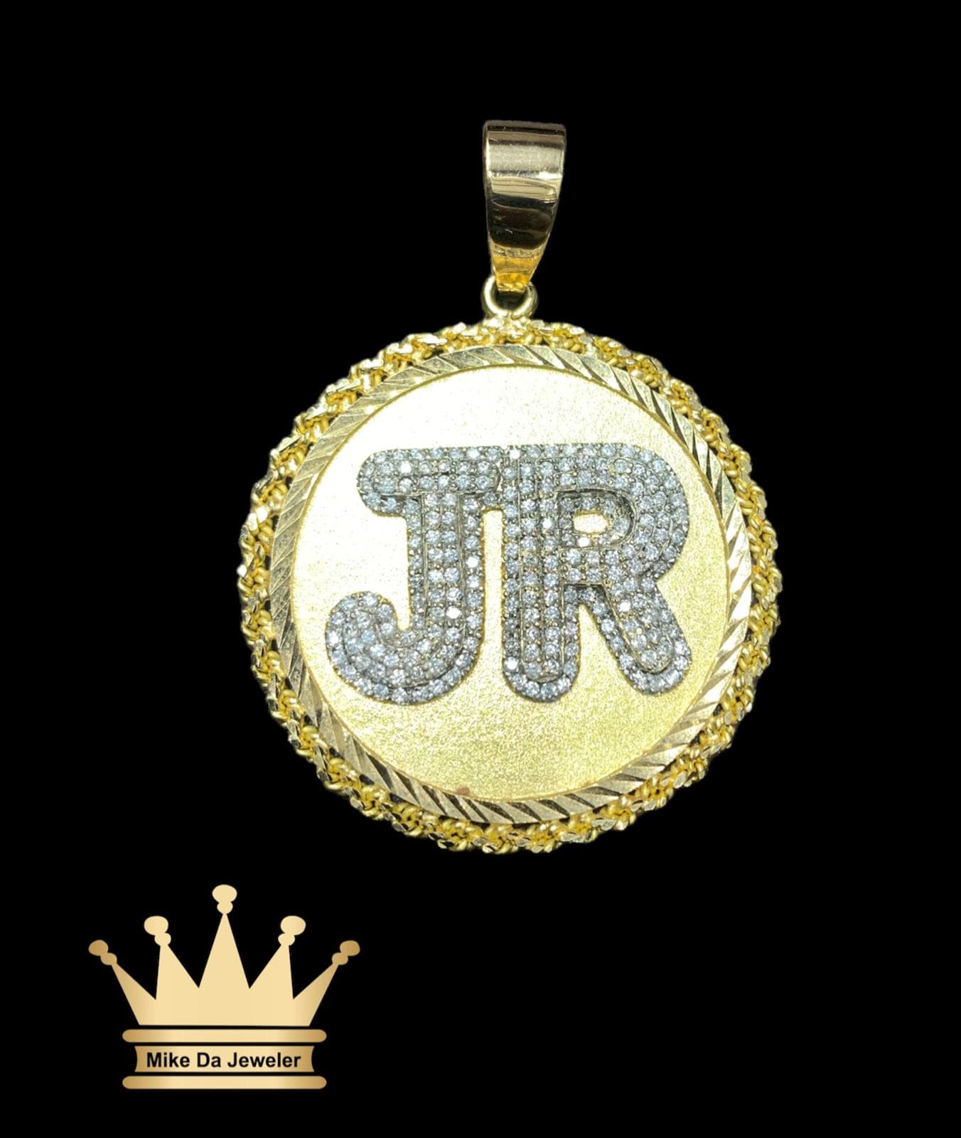 18K Handmade Solid Circle Charm with VVS Diamonds