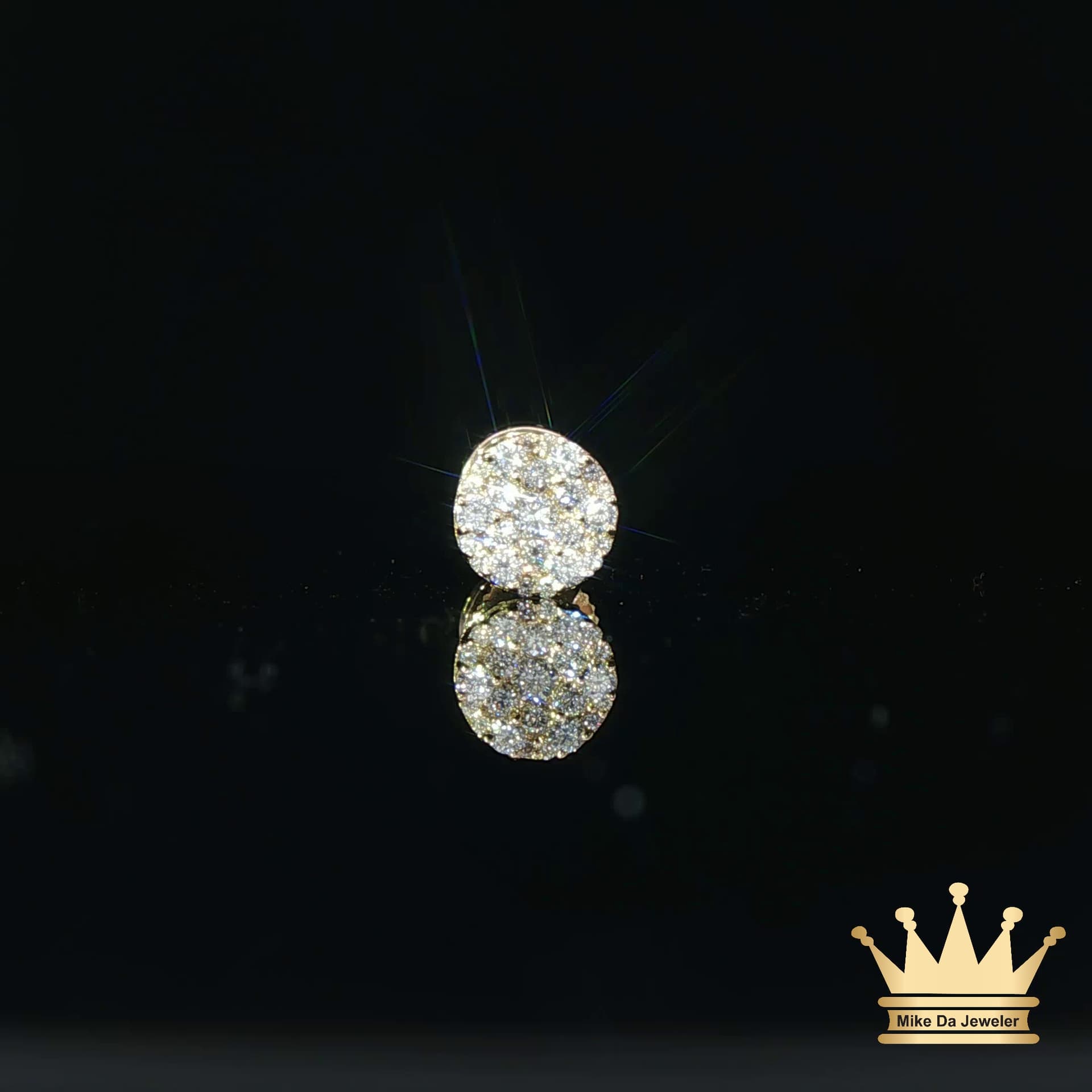 14K Gold Round Diamond Cluster Stud Earrings – 0.50 CT Total Weight