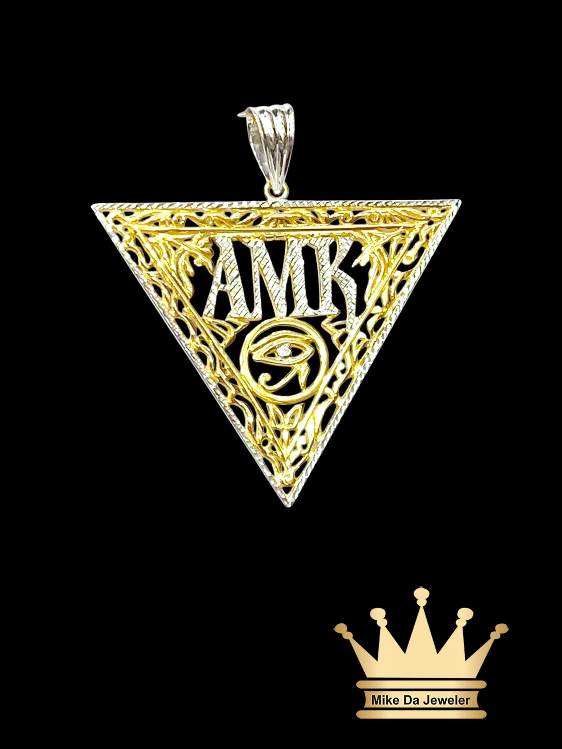 Custom Made Solid 18 Karat Two Tone Gold Pendant