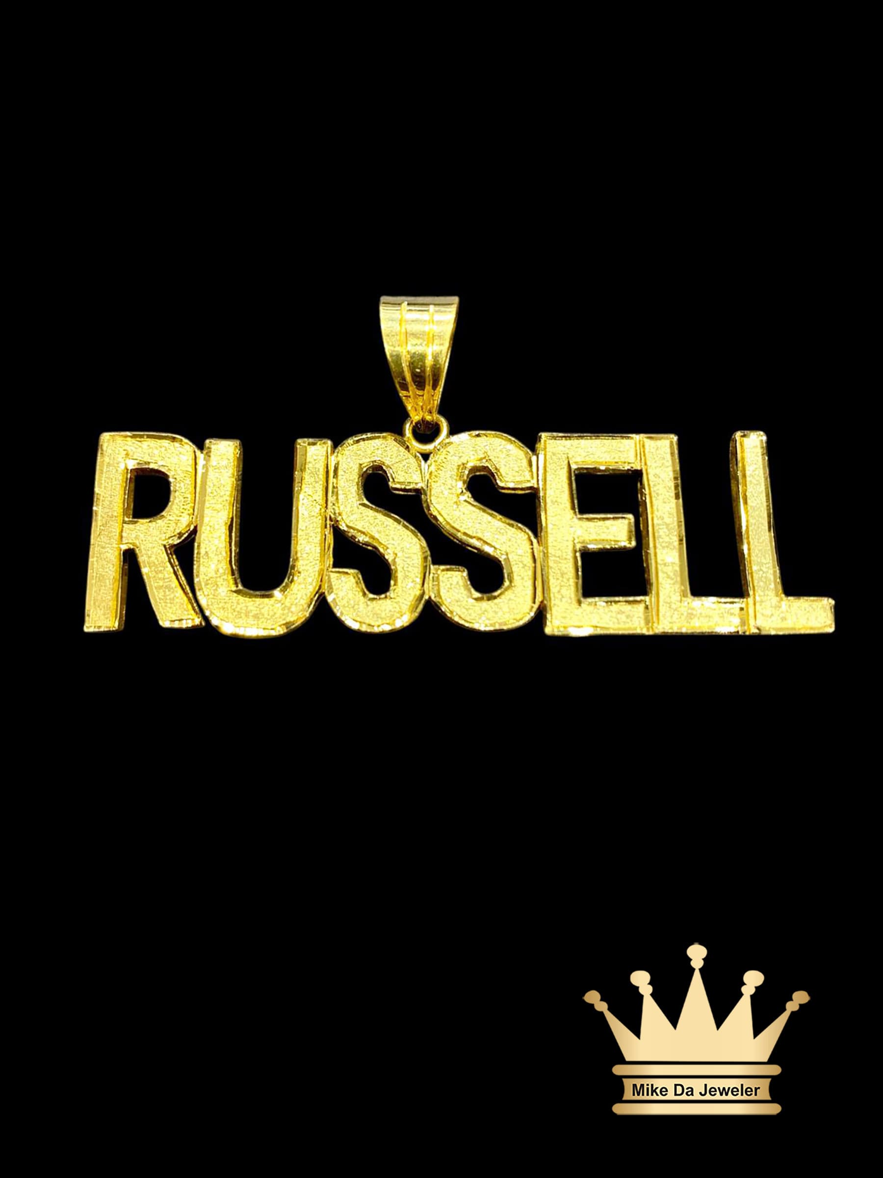 18K Solid Cut-Out Name Pendant