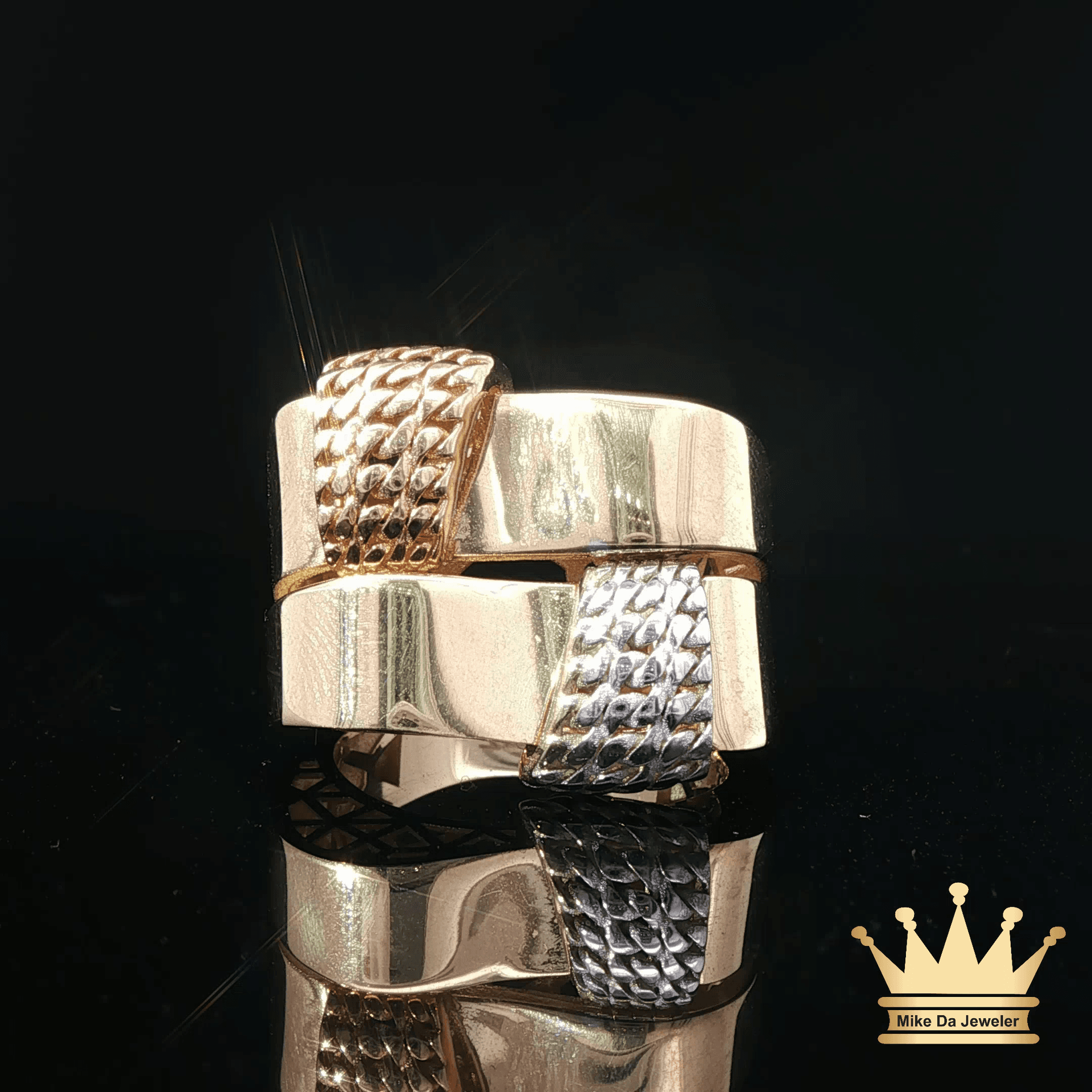 18K Tri-Color Gold Fashion Ring