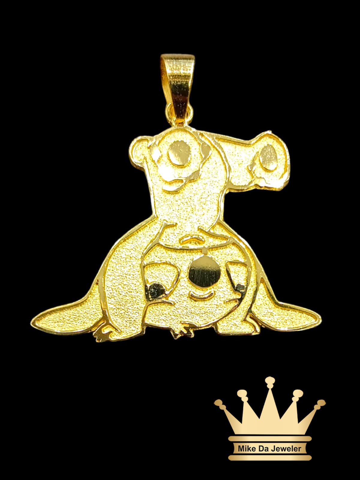 18K Solid Handmade Custom Gold Cartoon Pendant