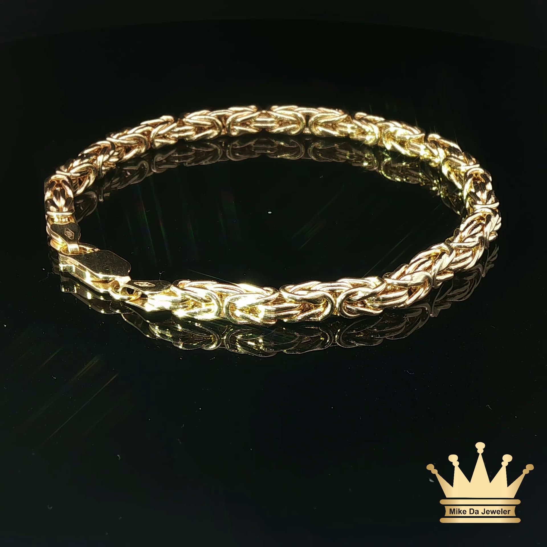 18k Yellow Gold Byzantine Bracelet Classic Royal Link Design