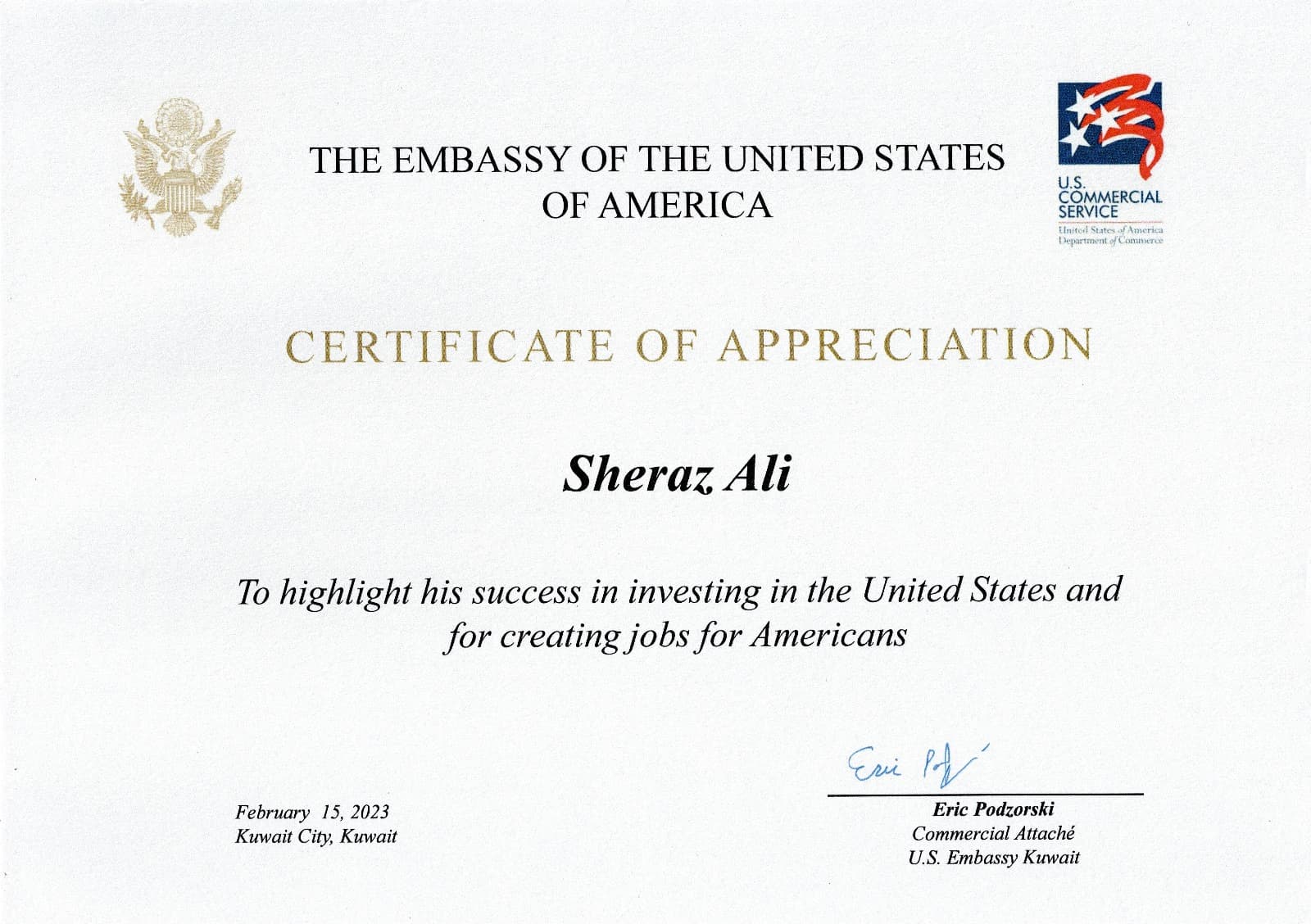 Mike Da Jeweler military recognition