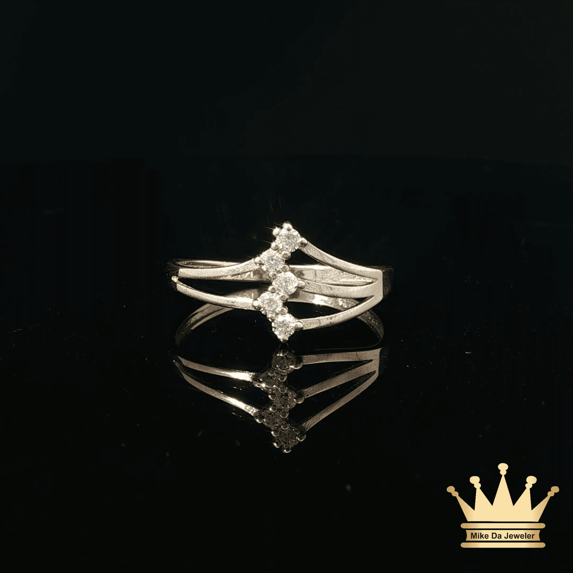 14K Gold Fashion Ring with CZ Center Stone