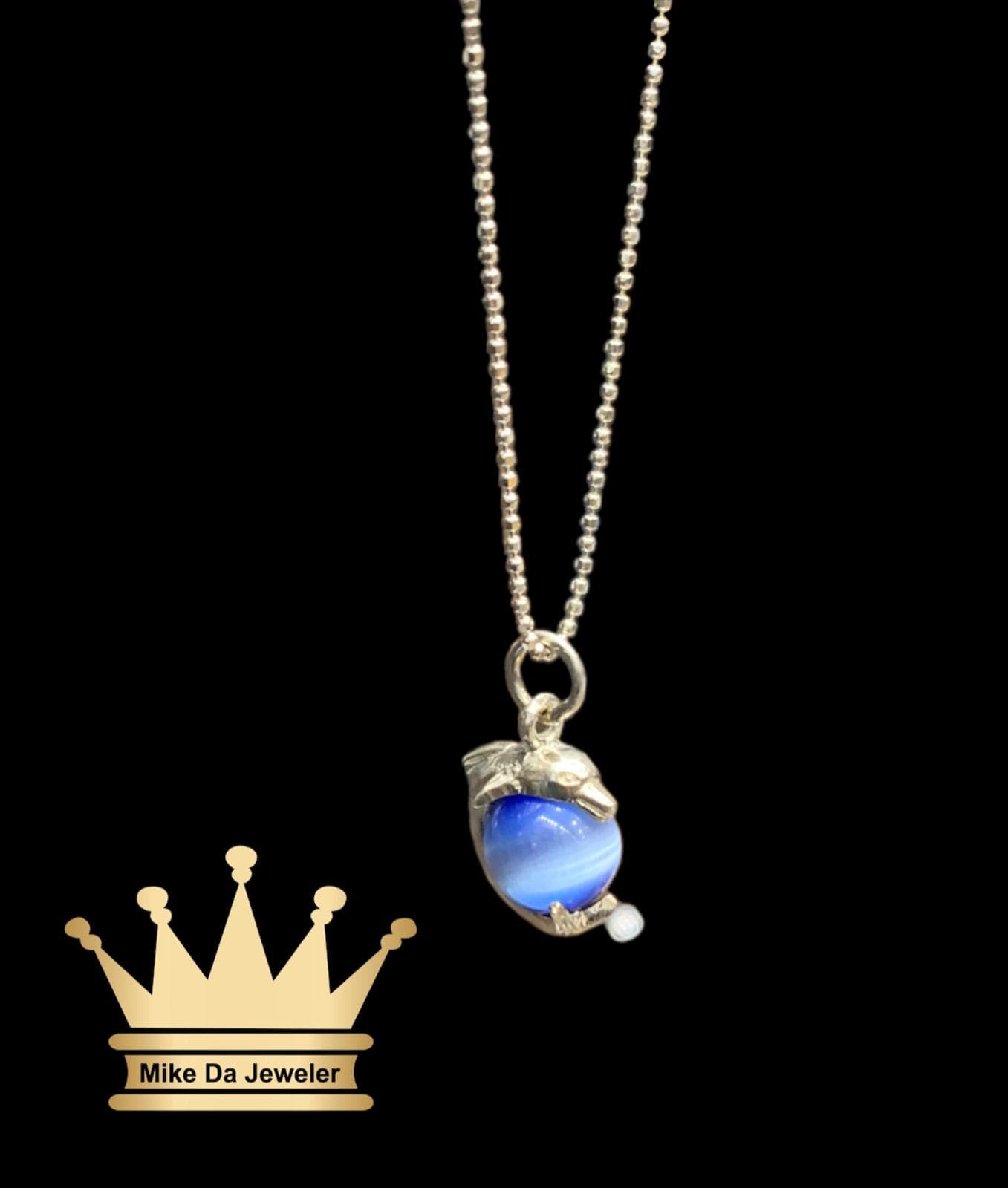 925 Sterling Silver Handmade Ball Chain with Globes Pendant