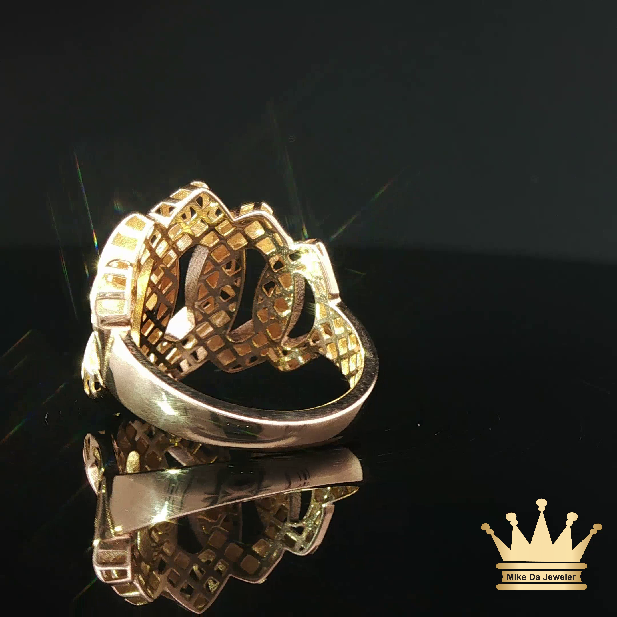 Yellow Gold Cuban Link Ring 18K