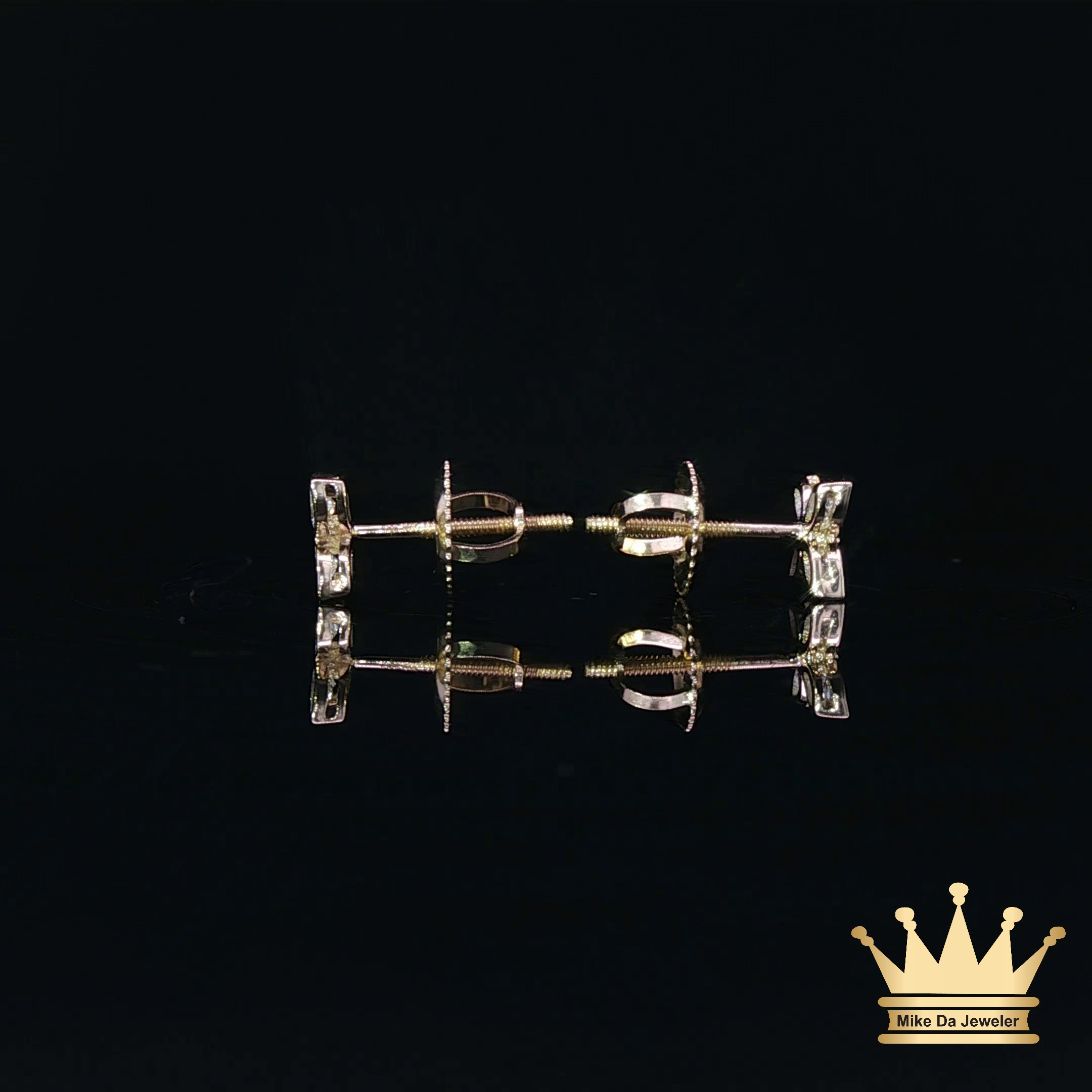 14K Gold Diamond Flower Cluster Stud Earrings