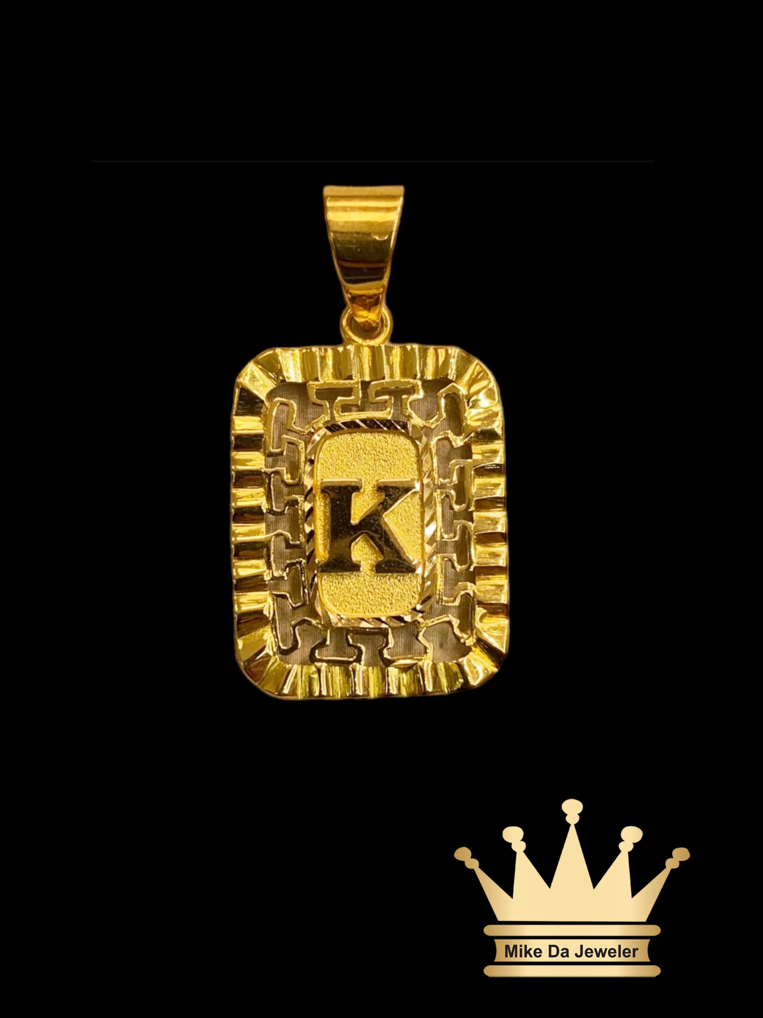 18K Gold Custom Made Initial Pendant