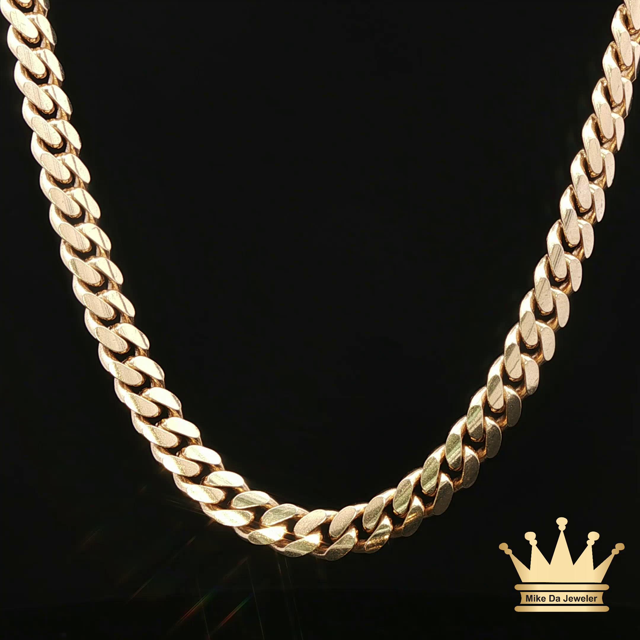 Classic Miami Cuban Link Chain in Solid Yellow Gold