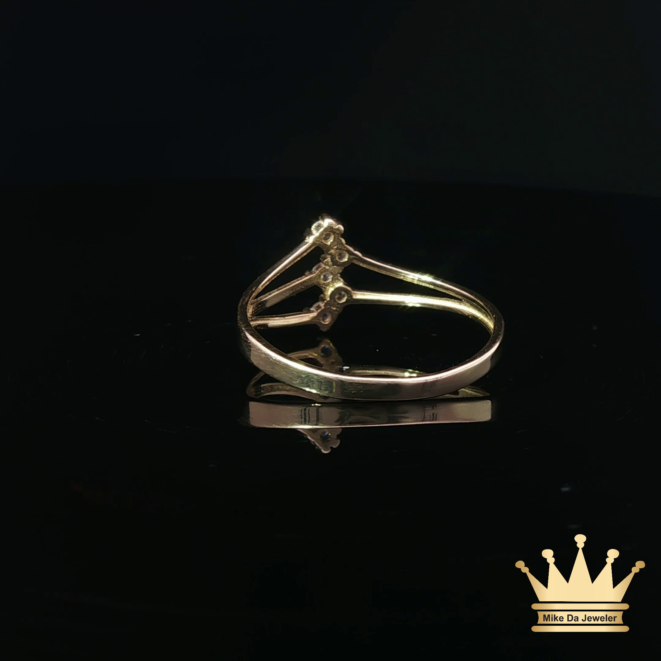 14K Gold Fashion Ring with CZ Center Stone