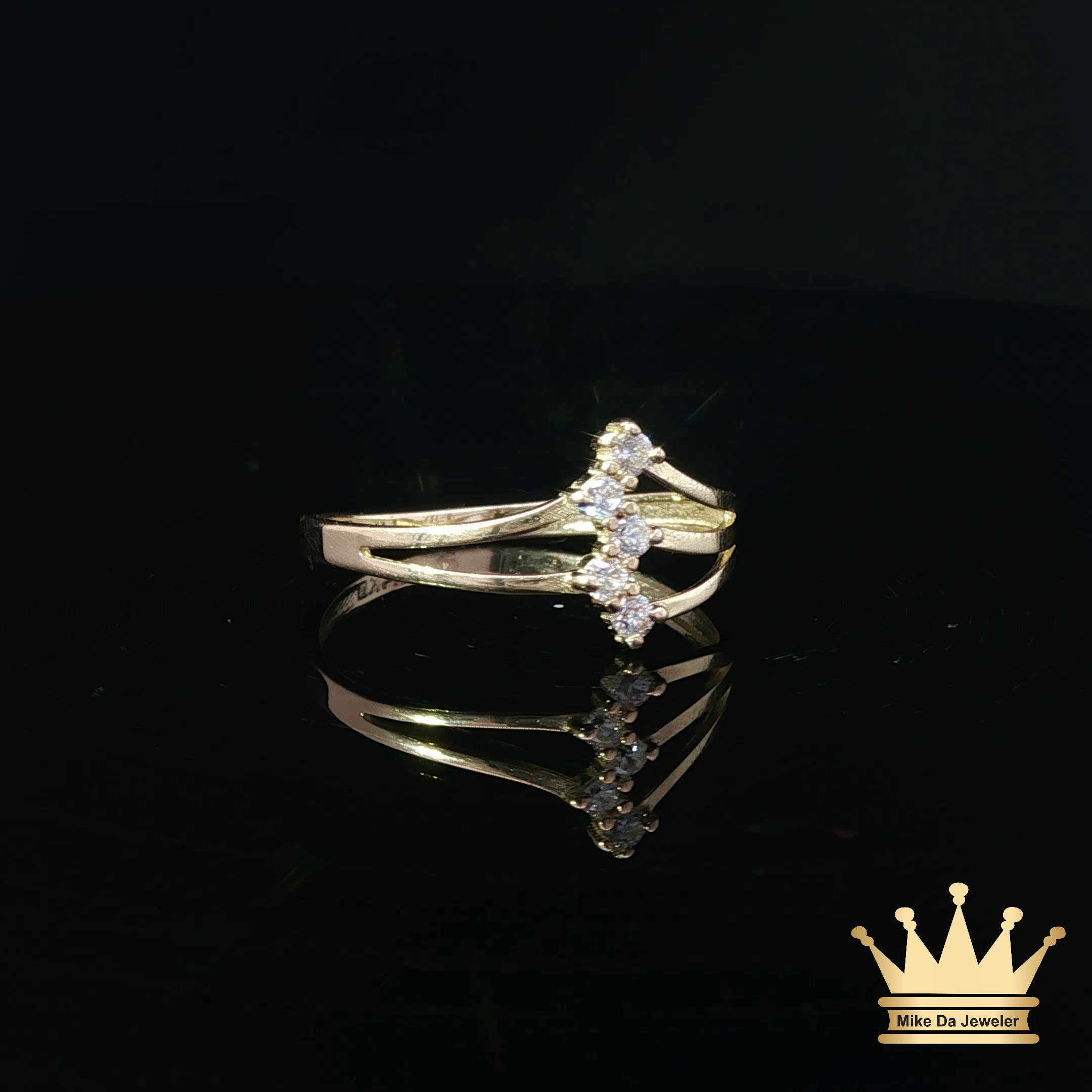 14K Gold Fashion Ring with CZ Center Stone