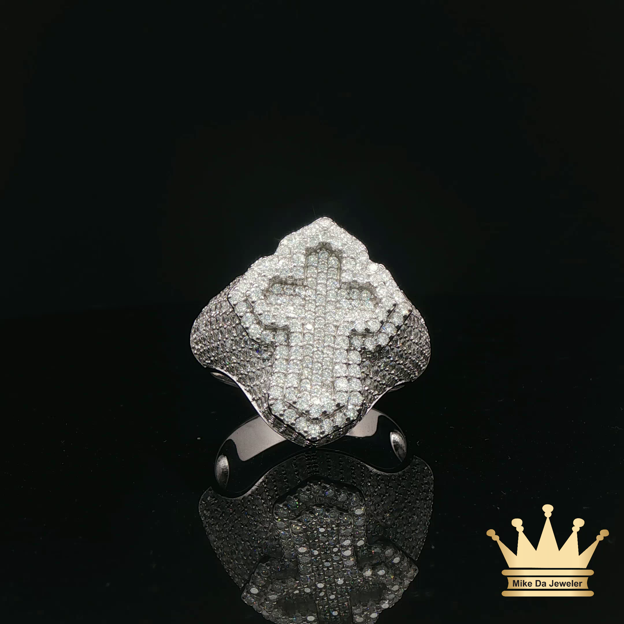Crystal Cross Style Men's Ring
