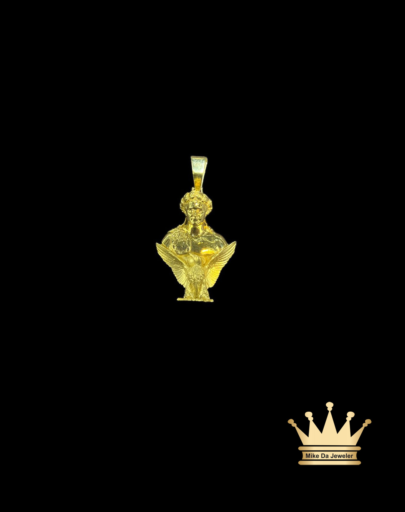 18K Gold Arch Angel Saint Michael Religious Pendant - 11.33 grams