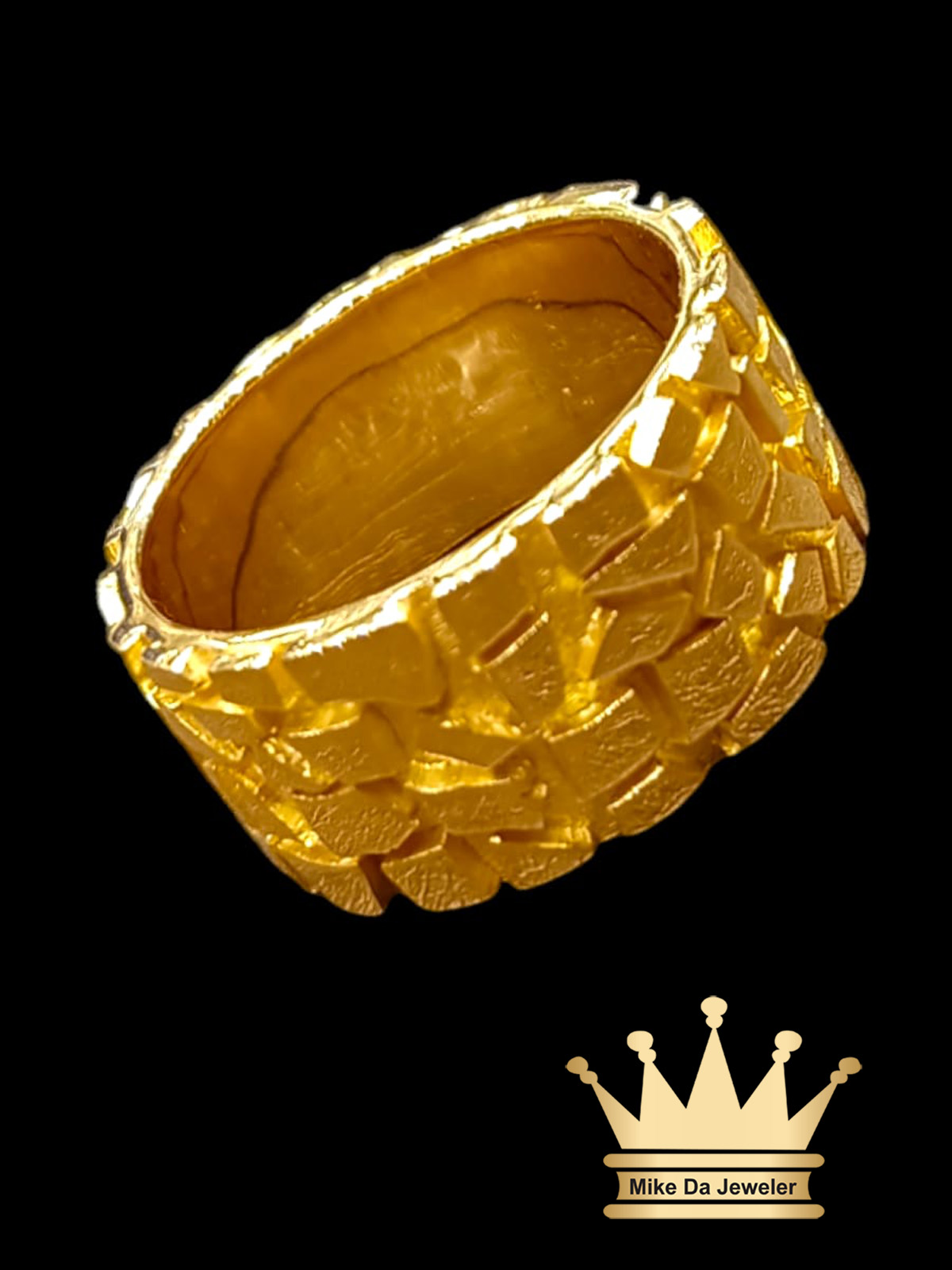 18K Solid Gold Handmade Nuggets Band