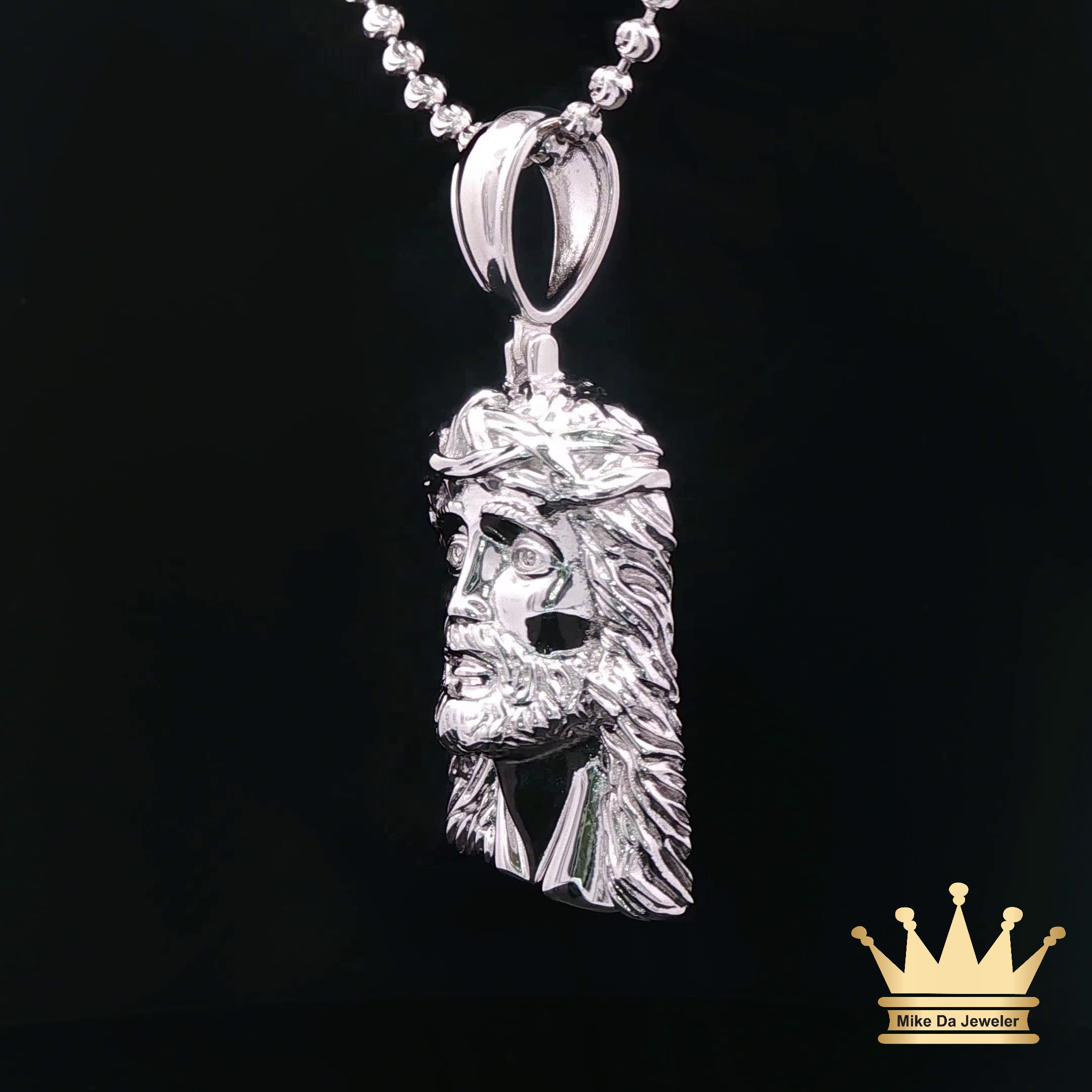 Sterling Silver Jesus Head Pendant Religious Jewelry