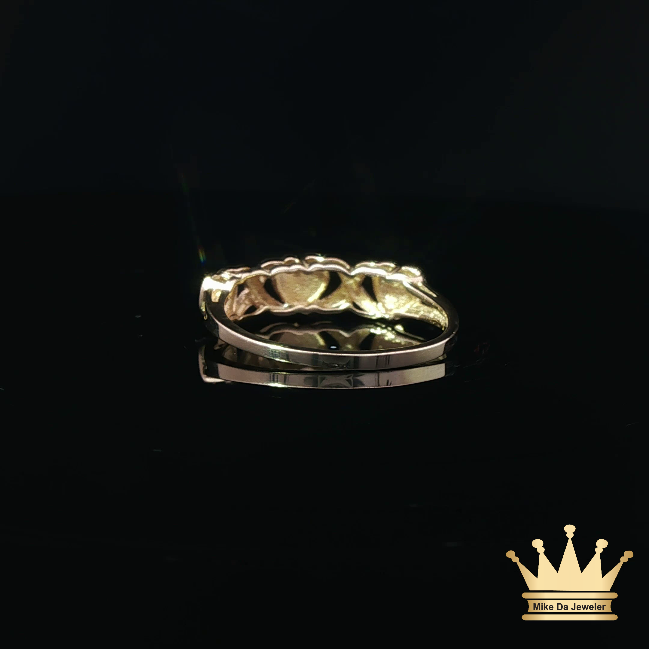 14K Yellow Gold Open Heart Band Ring