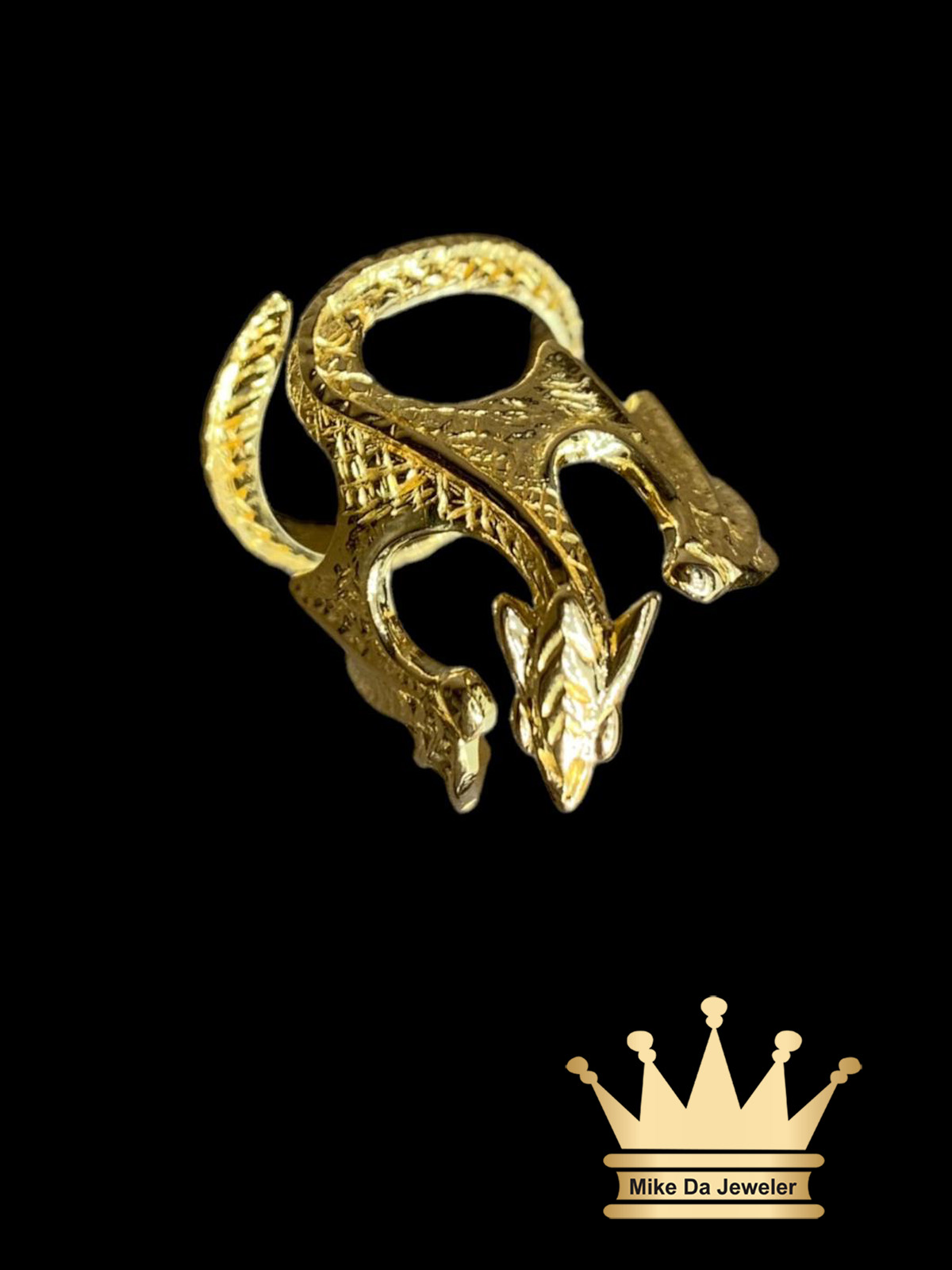 18K Solid Handmade Dragon Ring