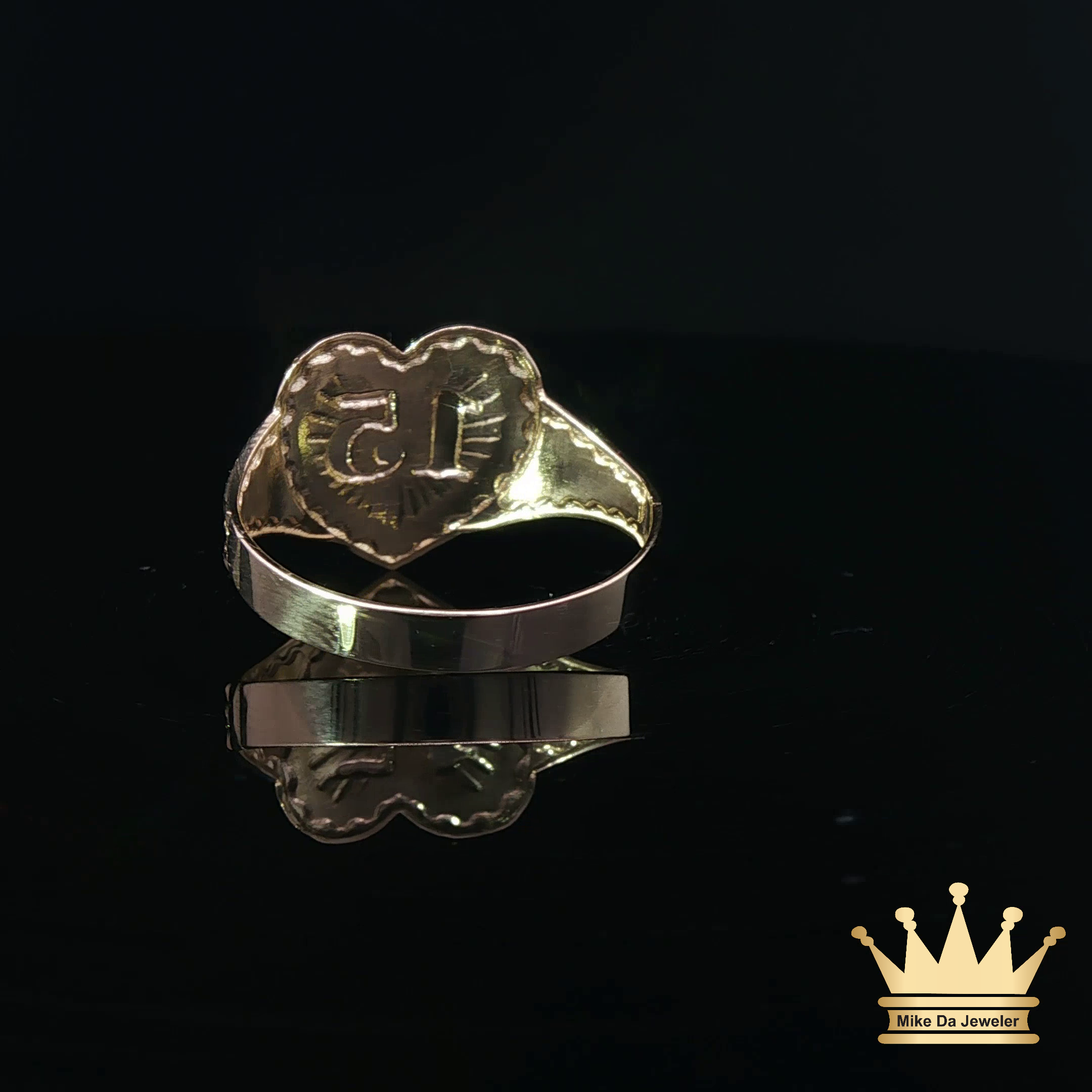 14K Yellow Gold Heart “15” Quinceañera Ring