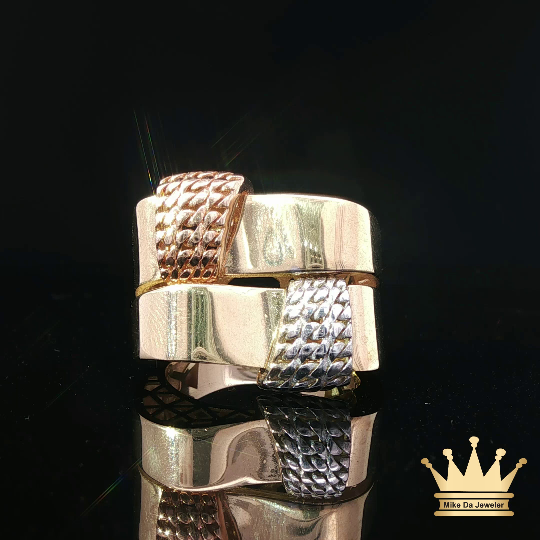 18K Tri-Color Gold Fashion Ring