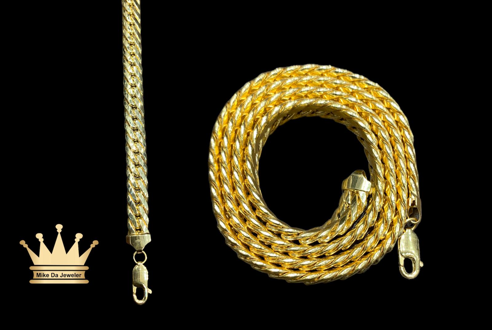 18k hollow double Cuban link  flat chain price $2500 usd weight 24.13 gram 7 mm 22 inches