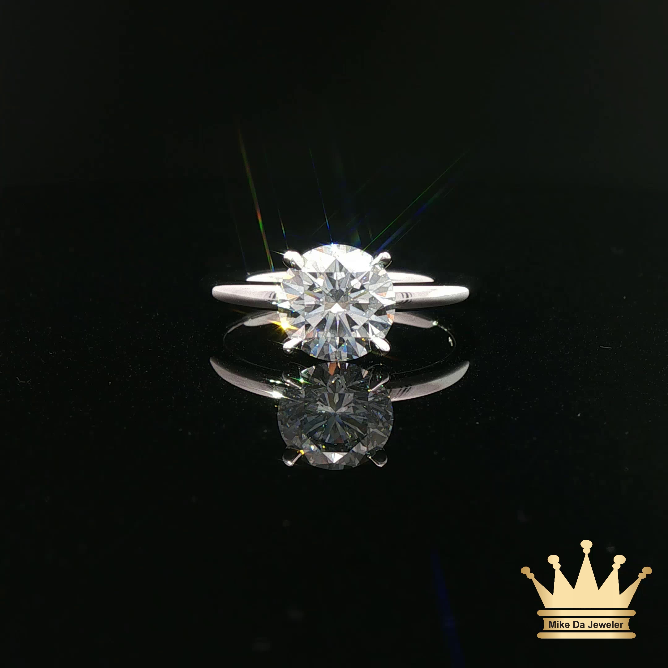 White Gold 4-Prong Diamond Solitaire Ring
