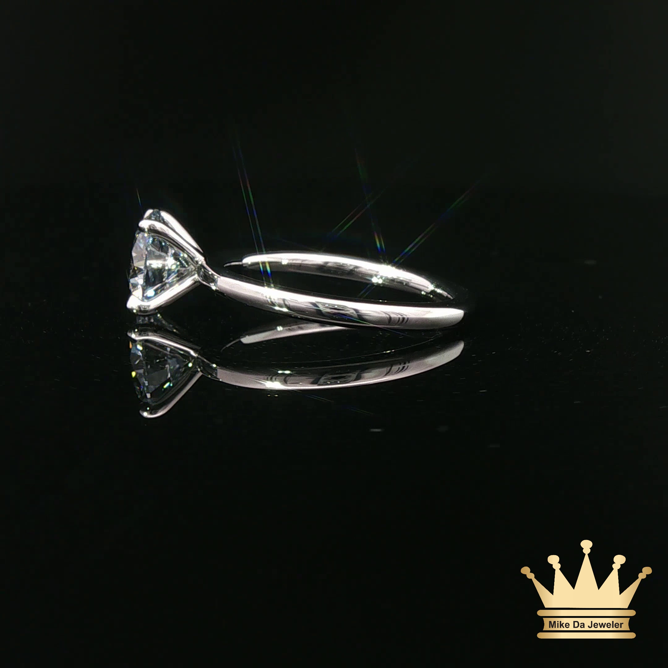 White Gold 4-Prong Diamond Solitaire Ring