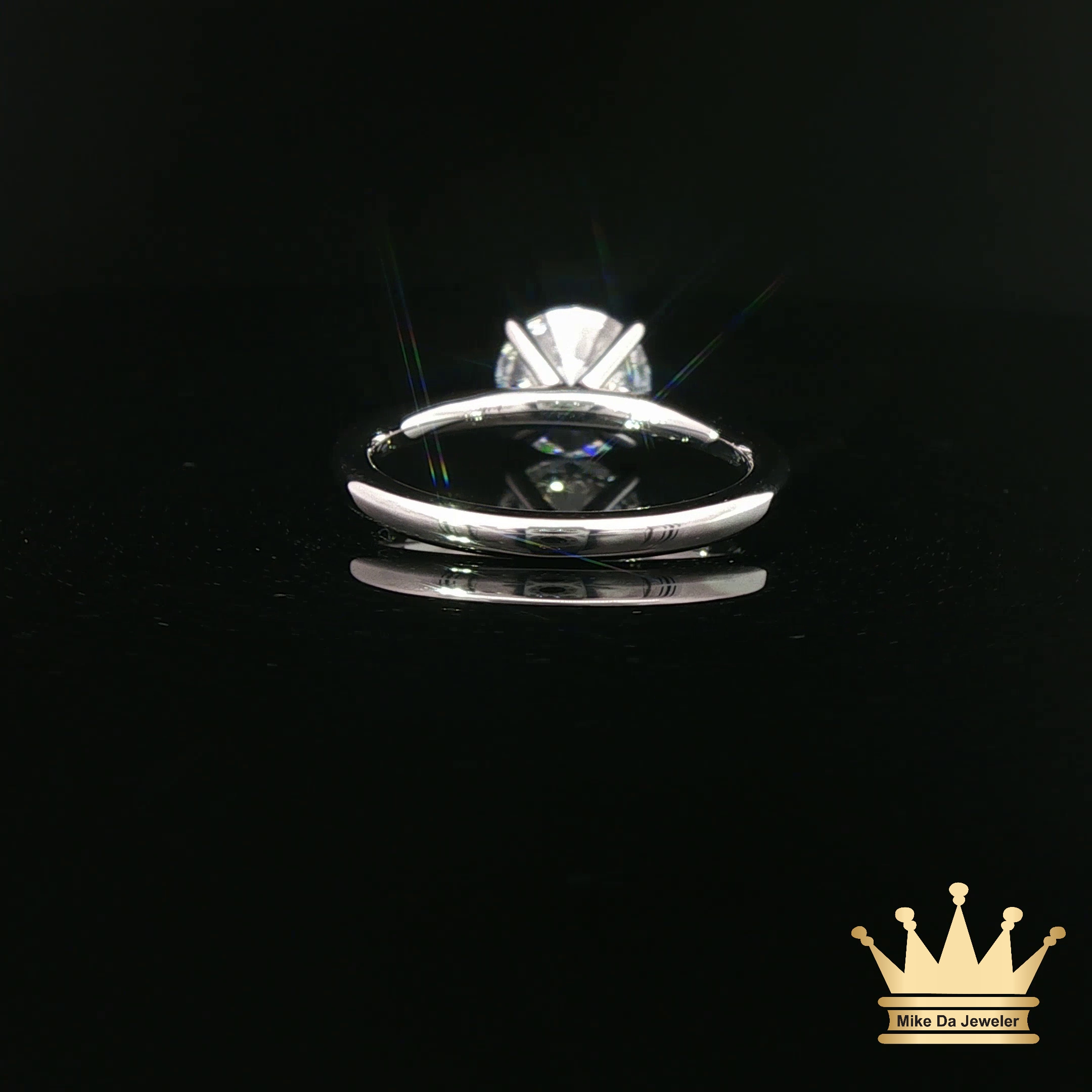 White Gold 4-Prong Diamond Solitaire Ring