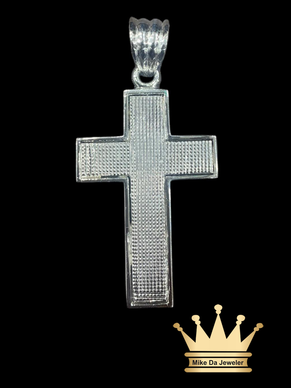22K Solid White Gold Customized Handmade Cross Pendant